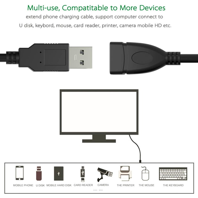 SaiTech IT 20 Pack (15cm - 6inch) Adjustable Flexible USB 2.0 Male to Female Extension Plug/Socket Adapter Cable Bulk- Worlds Shortest USB 2.0 Extension Cable - Image 5
